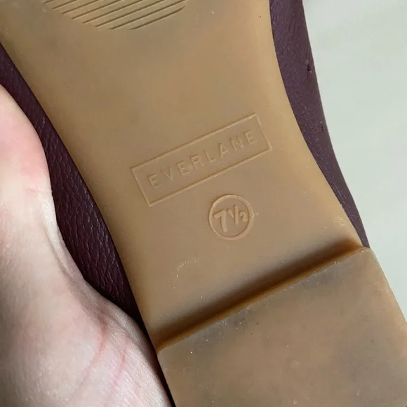 Everlane Chestnut/Burgundy Leather Glove Flats Size 7.5 - Picture 7 of 7